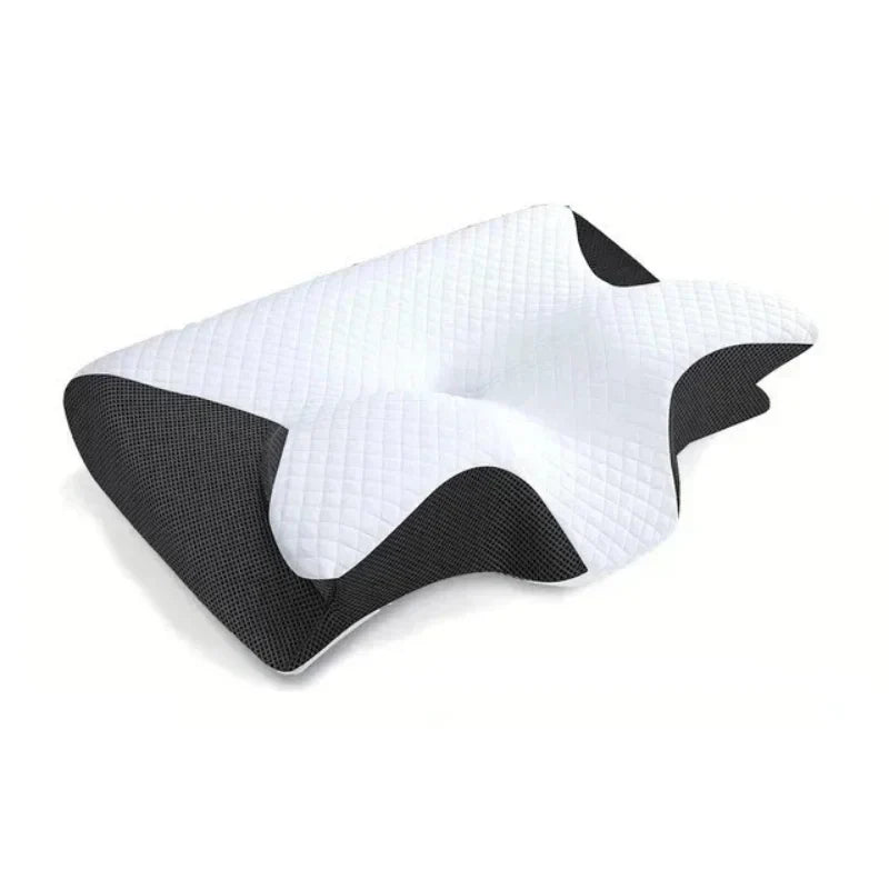 travesseiro-ortopedico-alivio-cervical-nuvemrelax-com-design-ergonomico-nas-cores-branco-e-preto